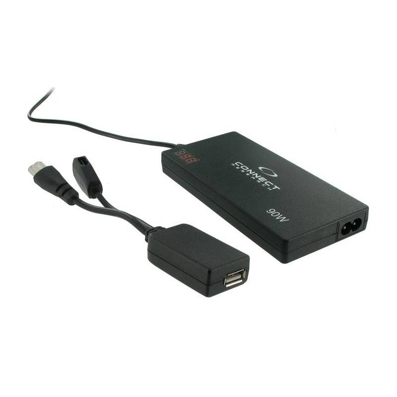 Alimentation universelle ultra plate pour Notebook - 90w - USB 5V
