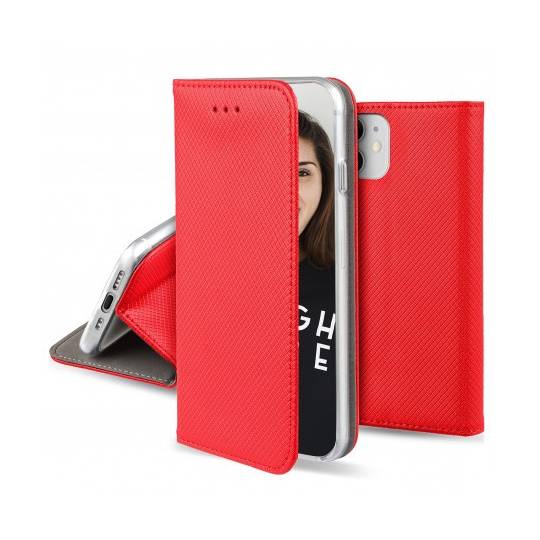 JAYM - Etui Folio stand magnétique pour smartphone Galaxy A52 4G / 5G - Rouge