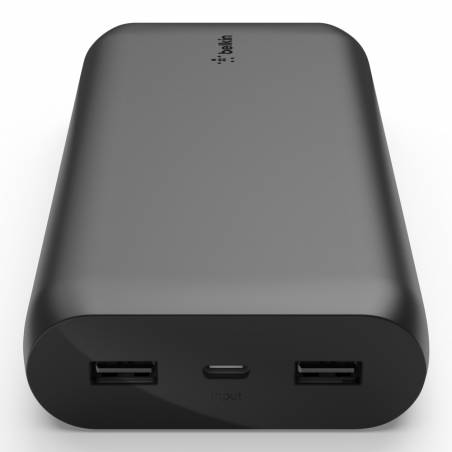 Batterie Externe Power Bank 20000 MAh - 2 Ports USB, Recharge Rapide, Design Carbone