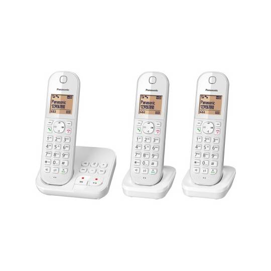 PANASONIC - Téléphone fixe sans fil trio KX-TGC423 - Blanc